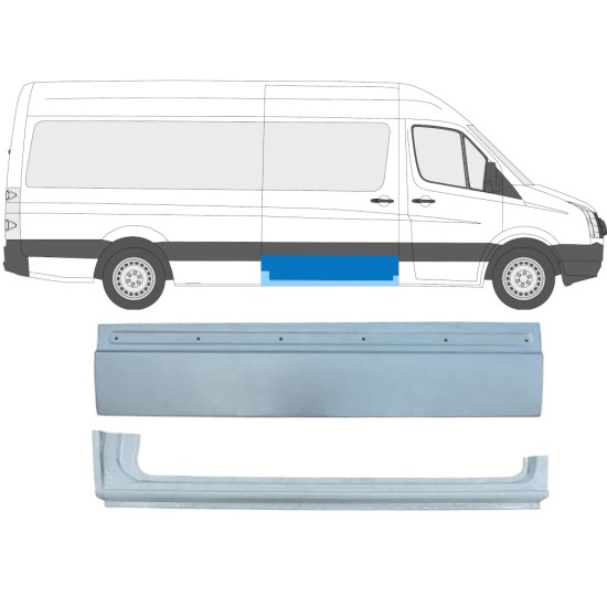 Opravný plech posuvných dverí pre Volkswagen Crafter 2005-2017 / Pravá / Sada 14013