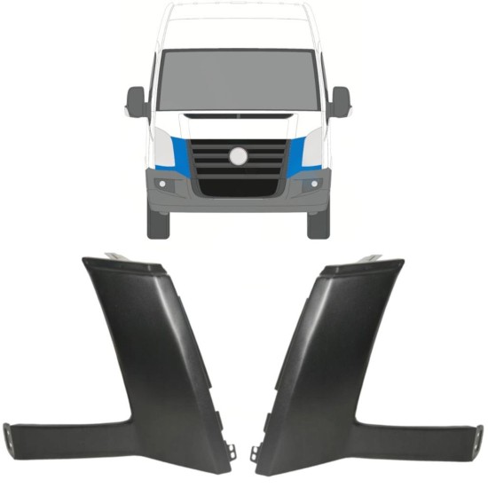Lišta pod svetlometom pre Volkswagen Crafter 2005-2011 / Ľavá+Pravá / Sada 16856