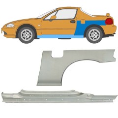 Celý prah + opravný plech zadného blatníka pre Honda Civic Del Sol 1992-1998 / Ľavý / Sada 11144
