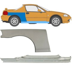 Celý prah + opravný plech zadného blatníka pre Honda Civic Del Sol 1992-1998 / Pravá / Sada 11143