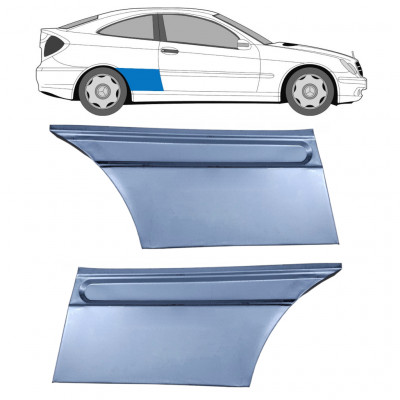Lem zadného blatníka pre Mercedes CL203 2000-2008 / Ľavá+Pravá / Sada 9619