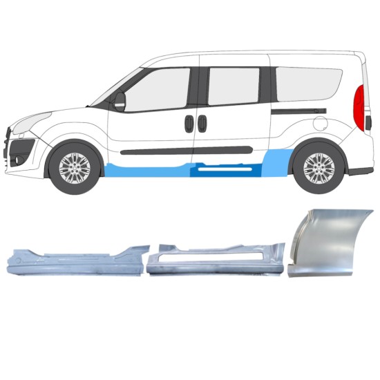Opravný plech sada pre Fiat Doblo 2010-2022 / Ľavý / 15001