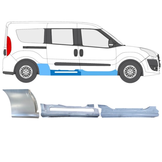 Opravný plech sada pre Fiat Doblo 2010-2022 / Pravá / 15000