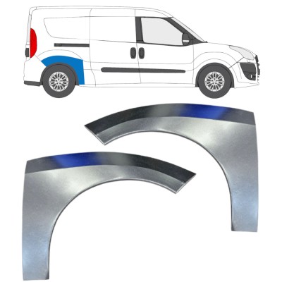 Lem zadného blatníka pre Fiat Doblo 2010-2022 / Ľavá+Pravá / Sada 15038