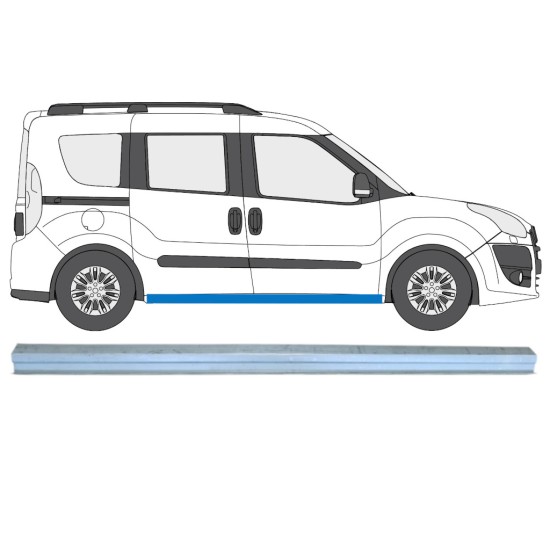 Opravný plech prahu pre Fiat Doblo 2010-2022 / Vľavo = Vpravo (symetrické) 15357