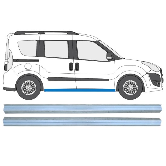 Opravný plech prahu pre Fiat Doblo 2010-2022 / Ľavá+Pravá / Sada 15361