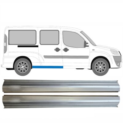 Opravný plech zadného prahu pre Fiat Doblo 2001-2010 / Ľavá+Pravá / Sada 14624