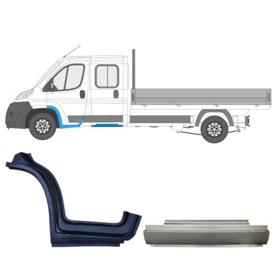 Opravný plech sada pre Fiat Ducato 2006-2014 / Ľavý / Dvojitá kabína / 14797