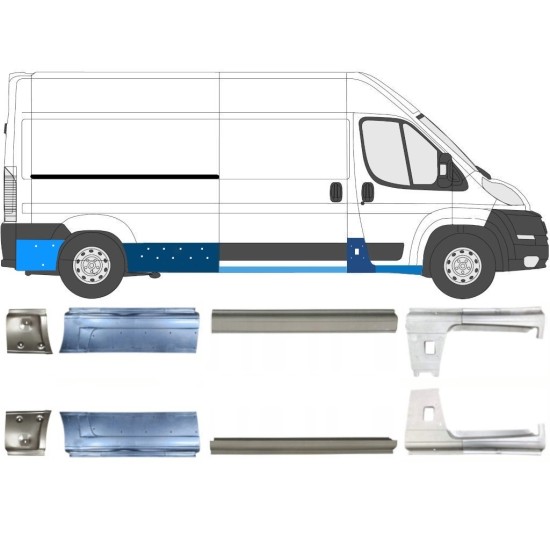 Opravný plech prahu pre Fiat Ducato 2006-2026 / Ľavá+Pravá / Sada 10888