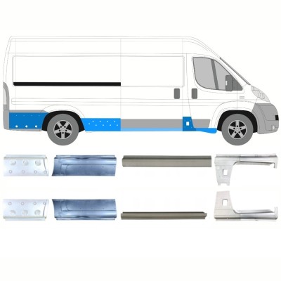 Opravný plech prahu pre Fiat Ducato 2006-2026 / Ľavá+Pravá / Sada 10889