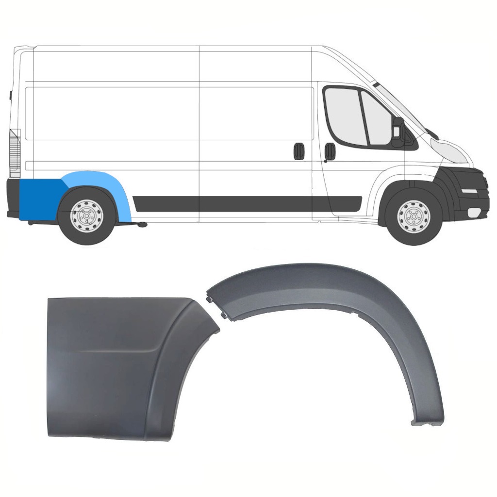 Sada Líšt Zadného Blatníka Pre Fiat Ducato 2006-2018 / Pravá / 8472