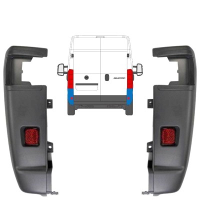 Roh zadného nárazníka 270 stupňov pre Citroen Jumper 2006-2018 / Ľavá+Pravá / Sada 14064