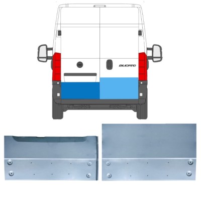 Opravný plech zadných dverí pre Fiat Ducato 2006-2014 / Ľavá+Pravá / Sada 14536