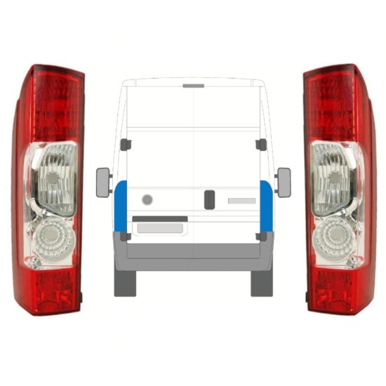 Zadná lampa pre Fiat Ducato 2006-2014 / Ľavá+Pravá / Sada 10026