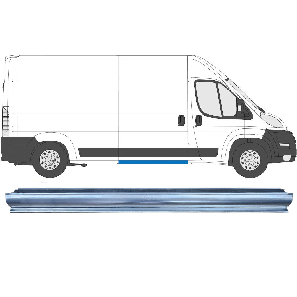 Opravný Plech Prahu Posuvných Dverí Pre Fiat Ducato 2006-2025 / Vľavo = Vpravo (Symetrické) 5947