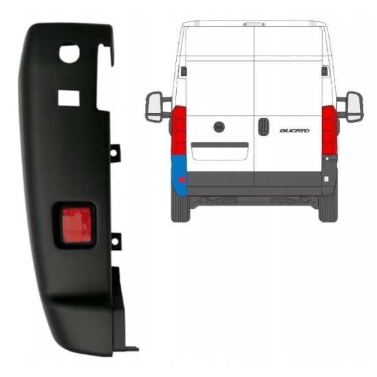 Roh zadného nárazníka 180 stupňov pre Opel Movano 2021- / Ľavý 15802