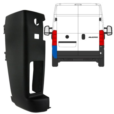 Roh zadného nárazníka 180 stupňov pre Citroen Jumper 2018- / Ľavý 15424