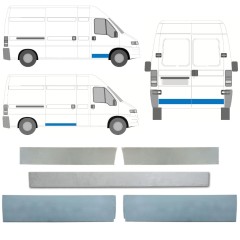 Opravný plech dverí pre Fiat Ducato 1994-2006 / Ľavá+Pravá / Sada 12627