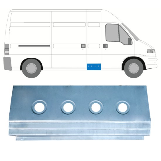 Opravný plech prahu vnútorný pre Citroen Jumper 1994-2006 / Vľavo = Vpravo (symetrické) 17305
