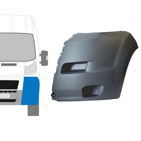 Predný roh nárazníka pre Fiat Ducato 2006-2014 / Ľavý 7474