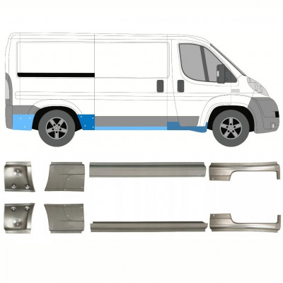 Opravný plech prahu pre Fiat Ducato 2006- / Ľavá+Pravá / Sada 10885