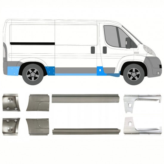 Opravný plech prahu pre Fiat Ducato 2006- / Ľavá+Pravá / Sada 10886