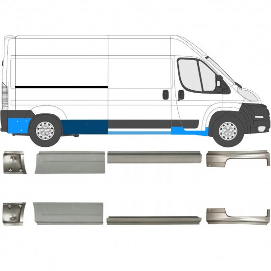 Opravný plech prahu pre Fiat Ducato 2006- / Ľavá+Pravá / Sada 10887