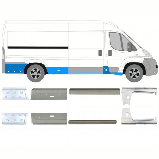 Opravný plech prahu pre Fiat Ducato 2006- / Ľavá+Pravá / Sada 10890