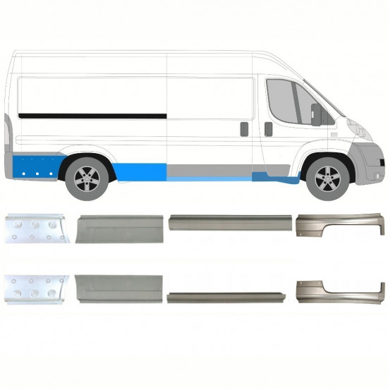 Opravný plech prahu pre Fiat Ducato 2006- / Ľavá+Pravá / Sada 10891