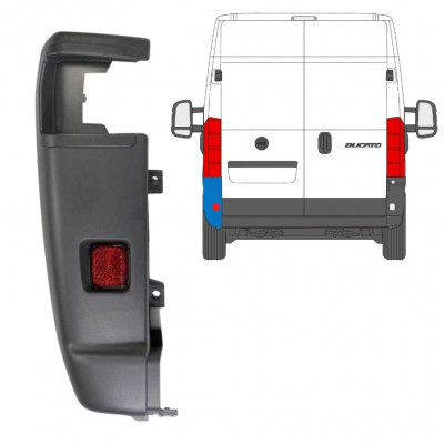 Roh zadného nárazníka 270 stupňov pre Fiat Ducato 2006-2018 / Ľavý 7716