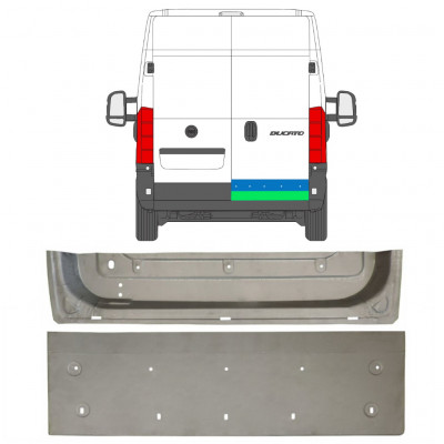 Opravný plech zadných dverí pre Fiat Ducato 2006- / Pravá / Sada 11674