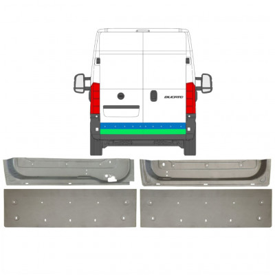 Opravný plech zadných dverí pre Fiat Ducato 2006- / Sada 11676