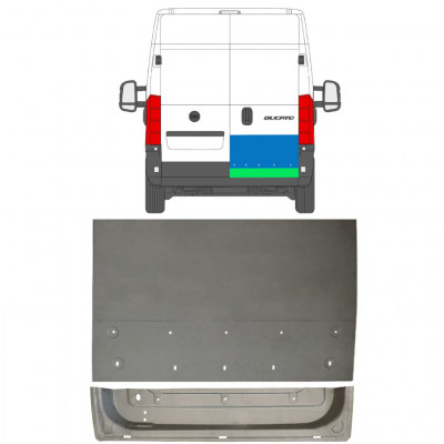 Opravný plech zadných dverí pre Fiat Ducato 2006- / Pravá / Sada 11680