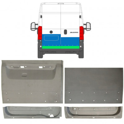 Opravný plech zadných dverí pre Fiat Ducato 2006- / Sada 11682