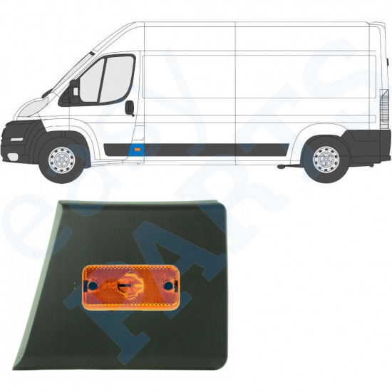 Bočná lišta predného stĺpika so svetlom pre Fiat Ducato 2006- / Ľavý 10677