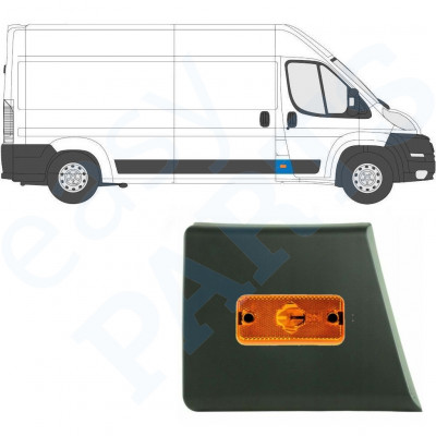Bočná lišta predného stĺpika so svetlom pre Fiat Ducato 2006- / Pravá /  10678