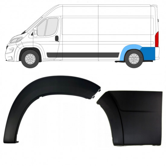 Zadná bočná lišta pre Fiat Ducato 2018- / Ľavý / Sada 10957