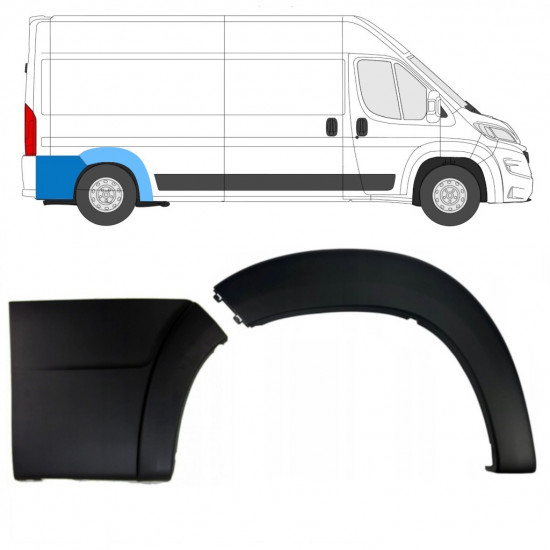 Zadná bočná lišta pre Fiat Ducato 2018- / Pravá / Sada 10955