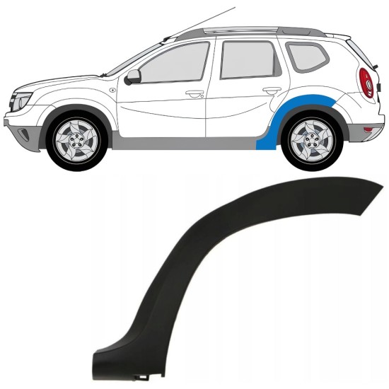 Bočná lišta zadného blatníka pre Dacia Duster 2010-2017 / Ľavý 16020