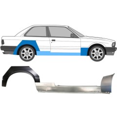 Opravný plech prahu + predného blatníka + zadného blatníka pre BMW 3 E30 1982-1987 / Pravá / Sada 11508