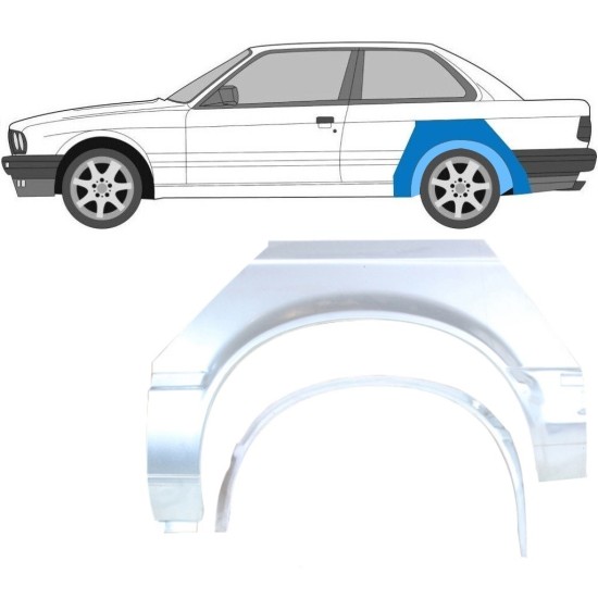 Opravný plech vnútorného + vonkajšieho zadného blatníka pre BMW 3 E30 1982-1987 / Ľavý / Sada 10849