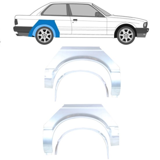 Opravný plech vnútorného + vonkajšieho zadného blatníka pre BMW 3 E30 1982-1987 / Sada 10850