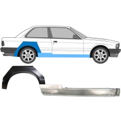 Celý prah + opravný plech zadného blatníka pre BMW 3 E30 1982-1987 / Pravá / Sada 11234