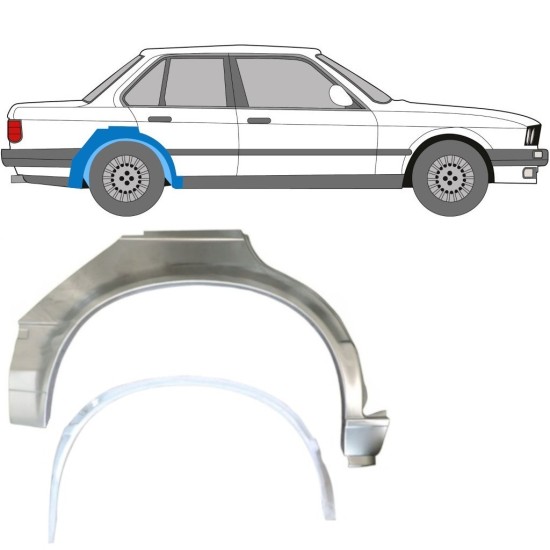 Opravný plech vnútorného + vonkajšieho zadného blatníka pre BMW 3 E30 1982-1987 / Pravá / Sada 10857