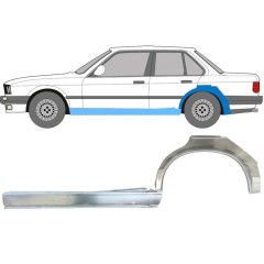 Celý prah + opravný plech zadného blatníka pre BMW 3 E30 1982-1987 / Ľavý / Sada 11238