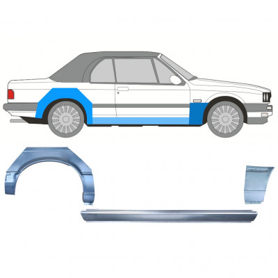 Opravný plech prahu + predného blatníka + zadného blatníka pre BMW 3 E30 1985-1987 CABRIO / Pravá / Sada 12571