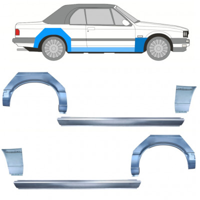 Opravný plech prahu + predného blatníka + zadného blatníka pre BMW 3 E30 1985-1987 CABRIO / Sada 12573