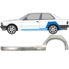 Celý prah + opravný plech zadného blatníka pre BMW 3 E30 1987-1994 / Ľavý / Sada 11506