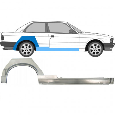 Opravný plech prahu + zadného blatníka pre BMW 3 E30 1987-1994 / Pravá / Sada 11505