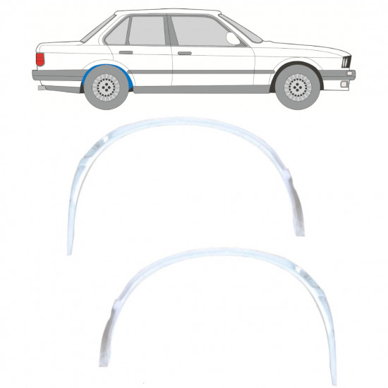 Vnútorná oprava zadného blatníka pre BMW 3 E30 1982- / Ľavá+Pravá / Sada 10847